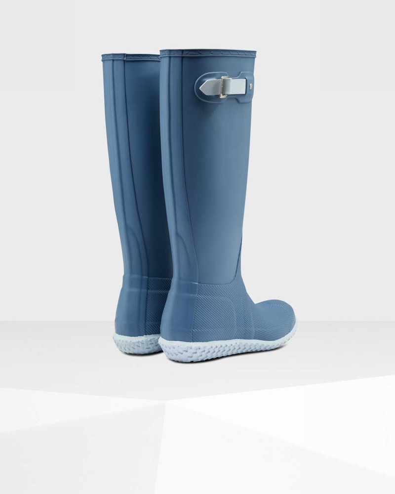 Hunter Original Flat Heel Calendar Sole Tall Women Rain Boots Blue | 568240690