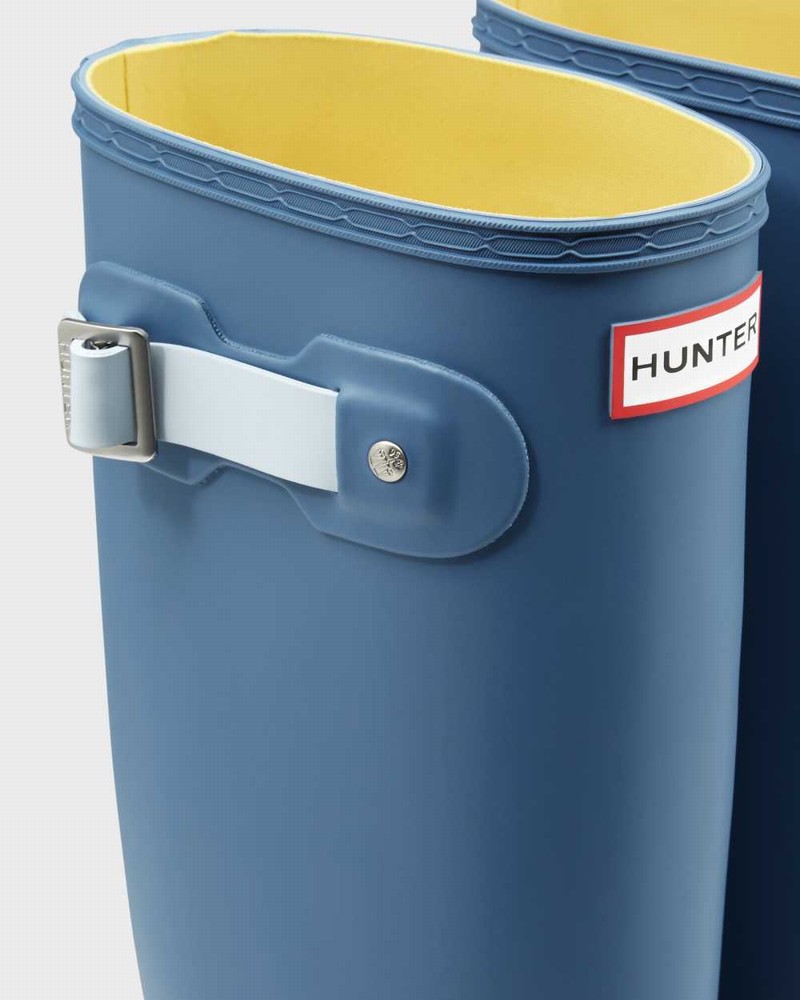 Hunter Original Flat Heel Calendar Sole Tall Women Rain Boots Blue | 568240690