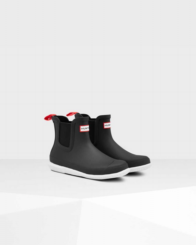 Hunter Original Flat Heel Calendar Sole Women Chelsea Boots Black | 754429004
