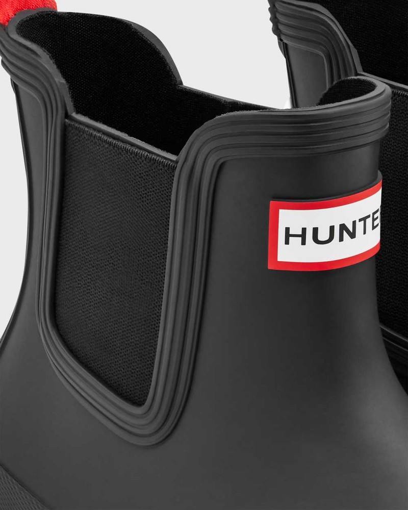 Hunter Original Flat Heel Calendar Sole Women Chelsea Boots Black | 754429004