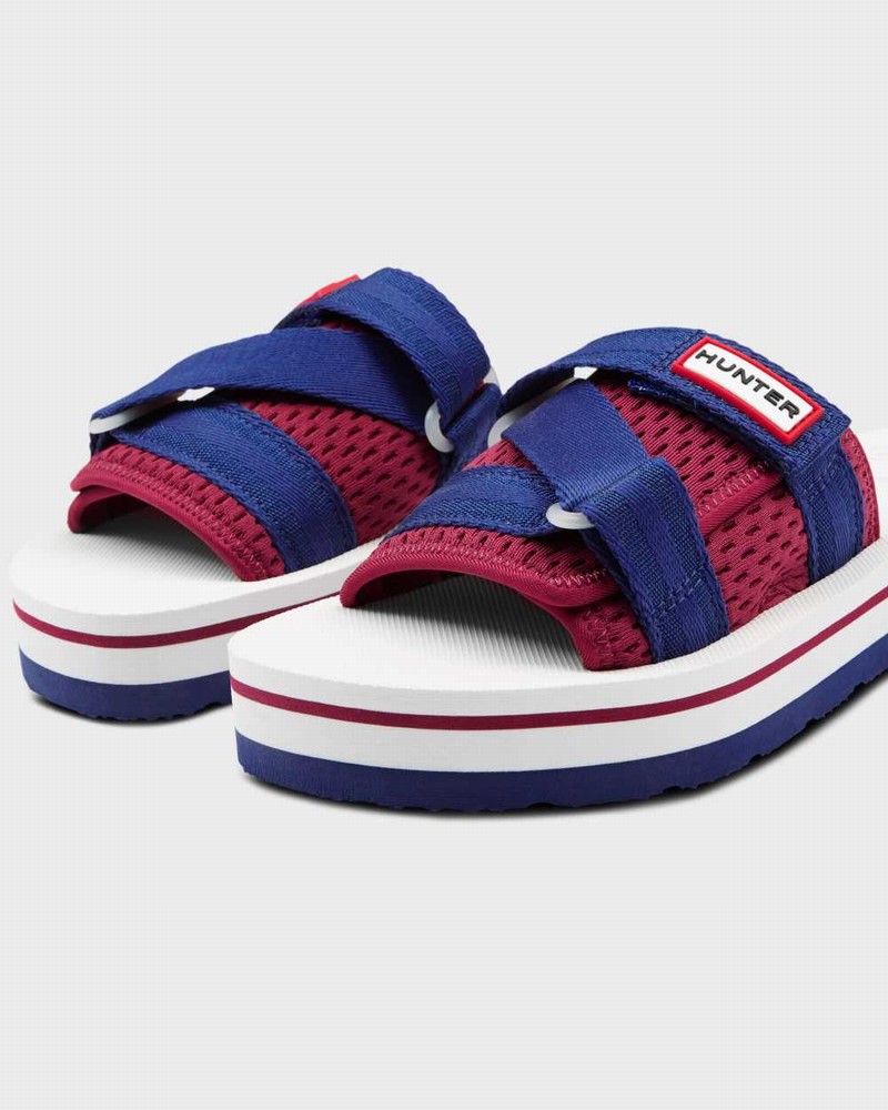Hunter Original Flatform Beach Women Slides Red | 467734310