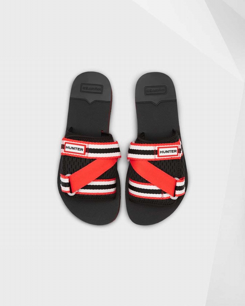 Hunter Original Flatform Beach Women Slides Red | 451098330