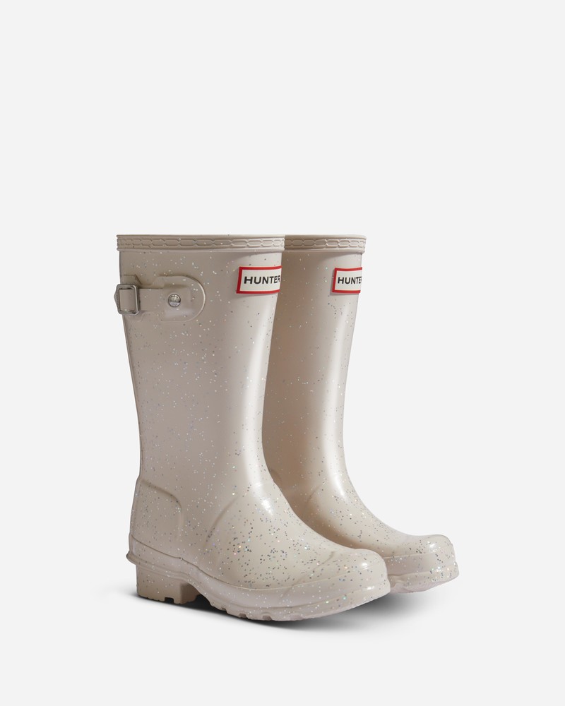 Hunter Original Giant Glitter Kids' Boots White | 383922693