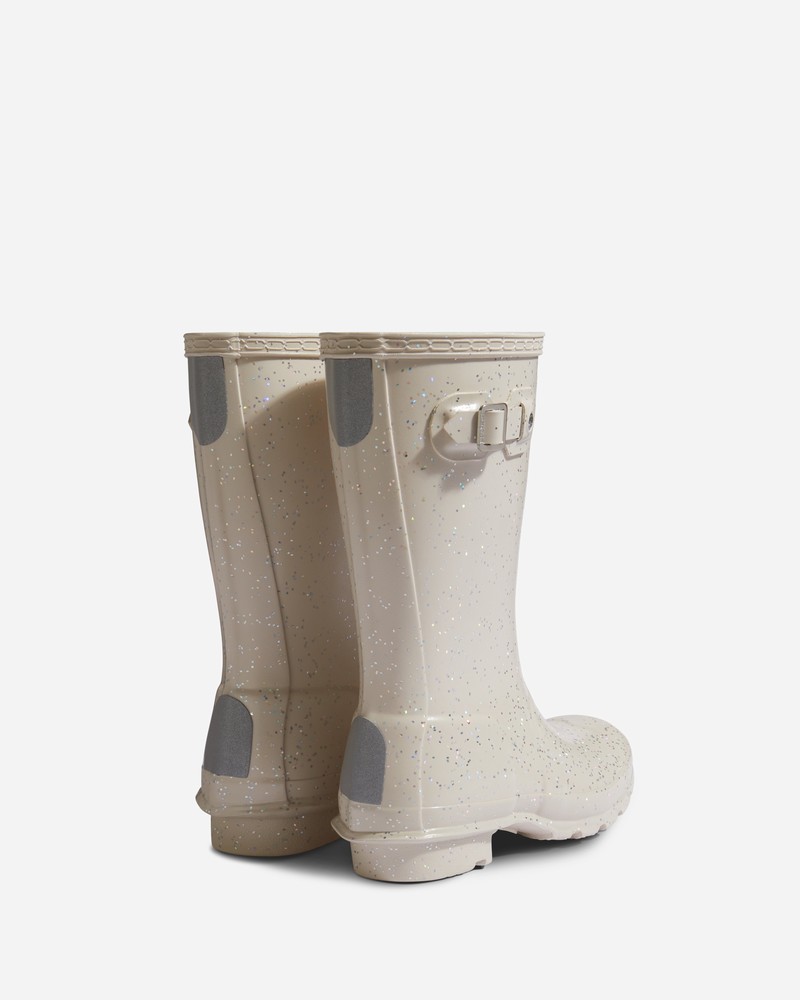 Hunter Original Giant Glitter Kids' Boots White | 383922693