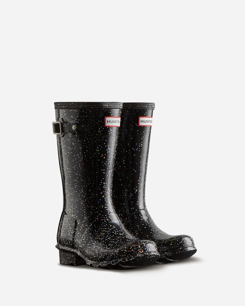Hunter Original Glitter Kids' Wellington Boots Black | 402260084