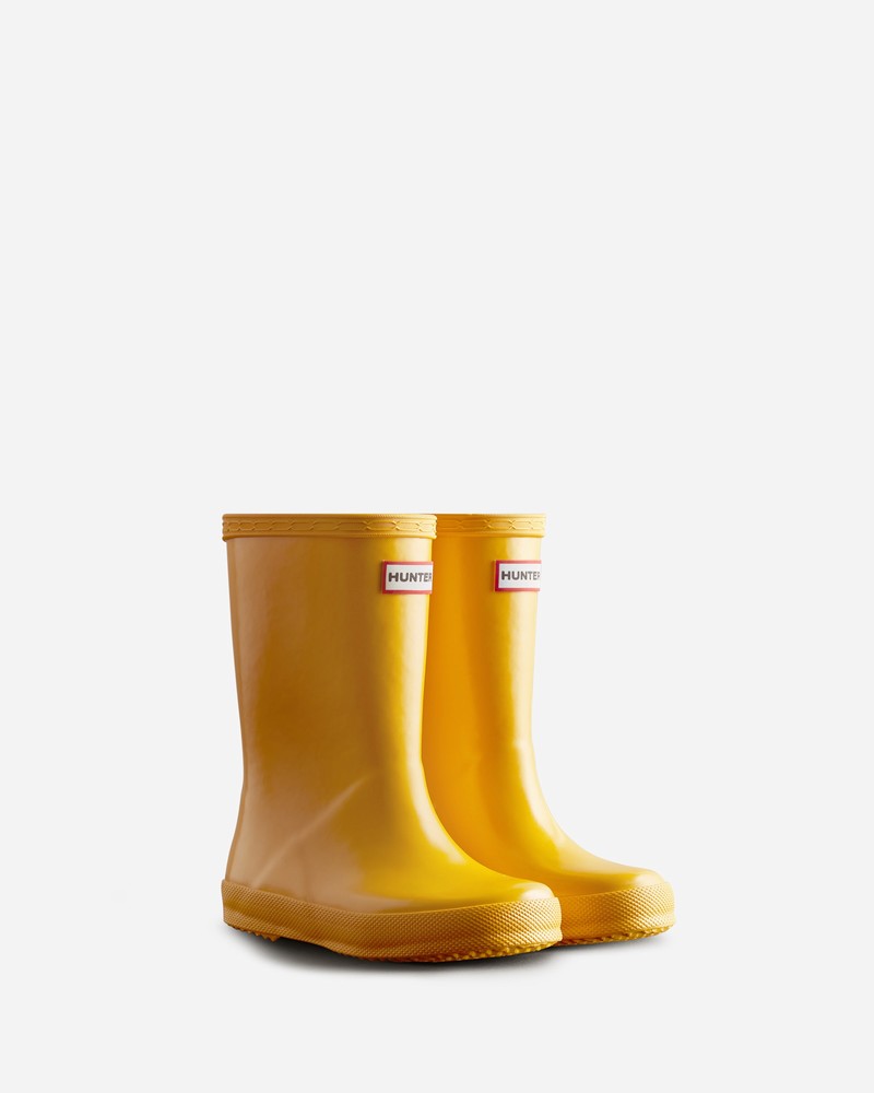 Hunter Original Gloss Kids' Wellington Boots Yellow | 347433355
