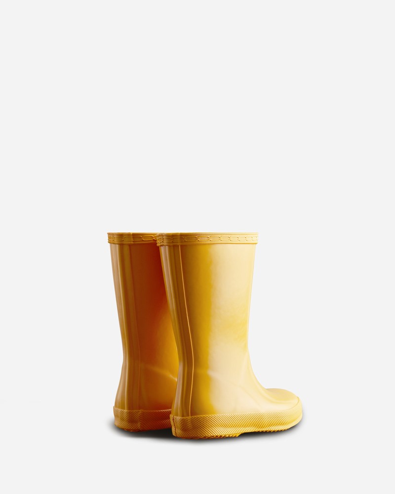 Hunter Original Gloss Kids' Wellington Boots Yellow | 347433355