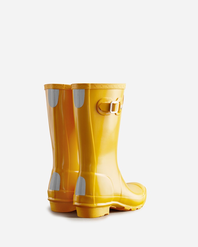 Hunter Original Gloss Kids' Wellington Boots Yellow | 506267099