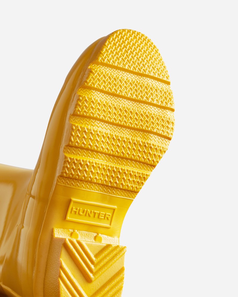 Hunter Original Gloss Kids' Wellington Boots Yellow | 506267099