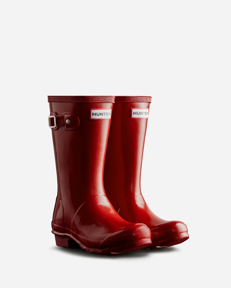 Hunter Original Gloss Kids' Wellington Boots Red | 600449223