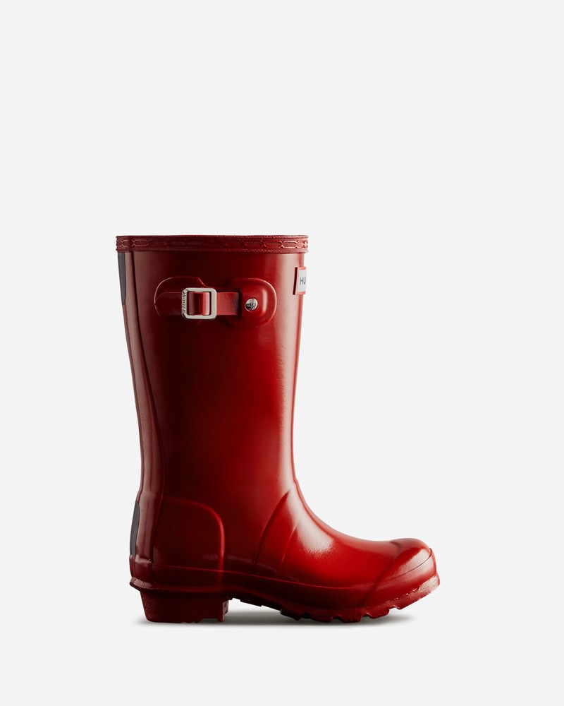 Hunter Original Gloss Kids\' Wellington Boots Red | 600449223