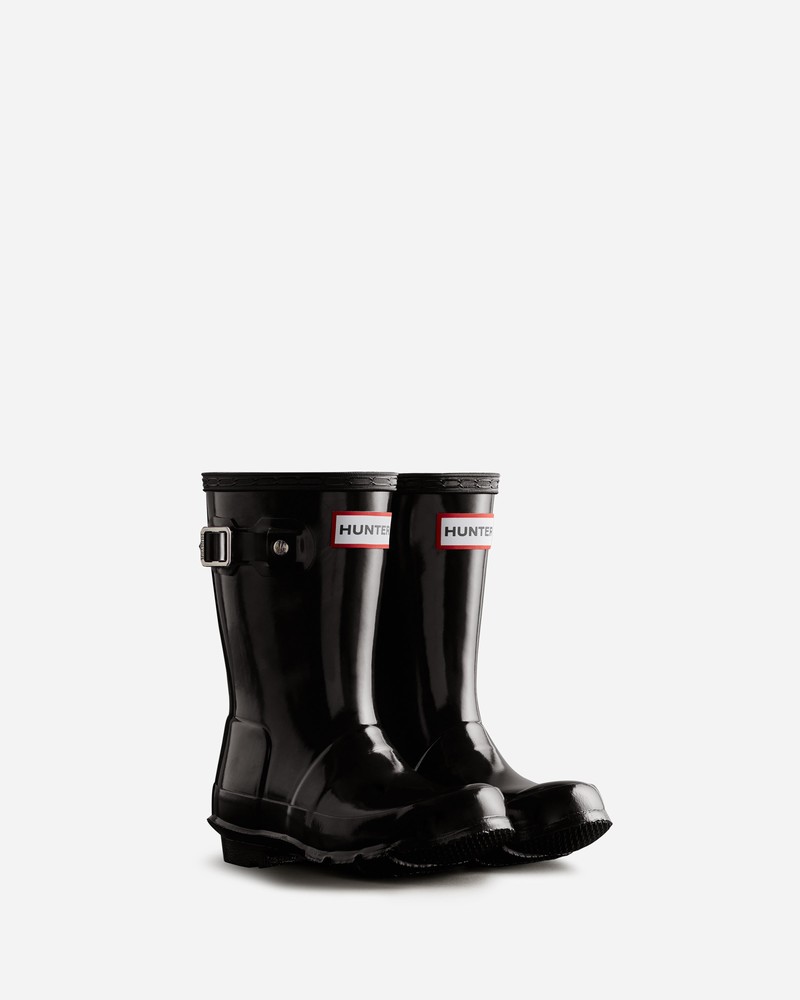 Hunter Original Gloss Kids' Wellington Boots Black | 498987937