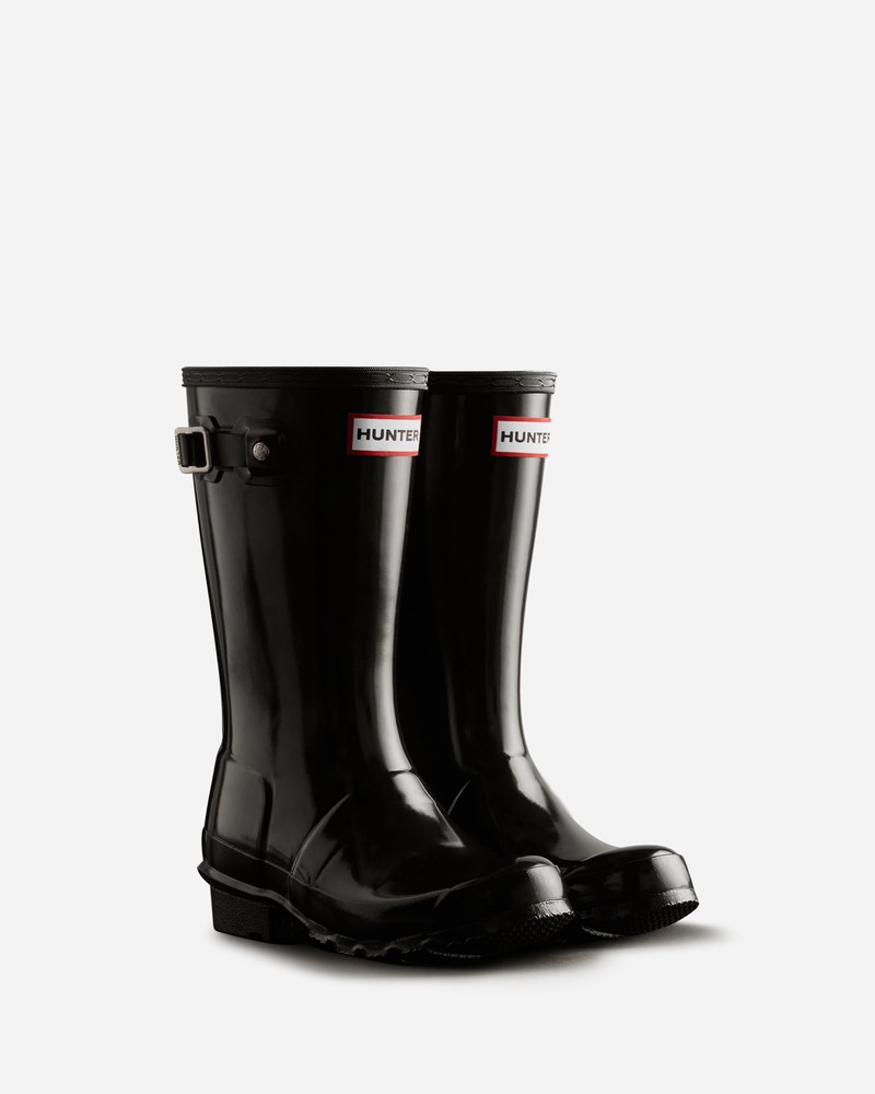 Hunter Original Gloss Kids' Wellington Boots Black | 831064617