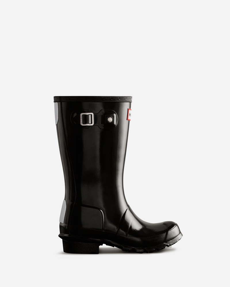 Hunter Original Gloss Kids\' Wellington Boots Black | 831064617