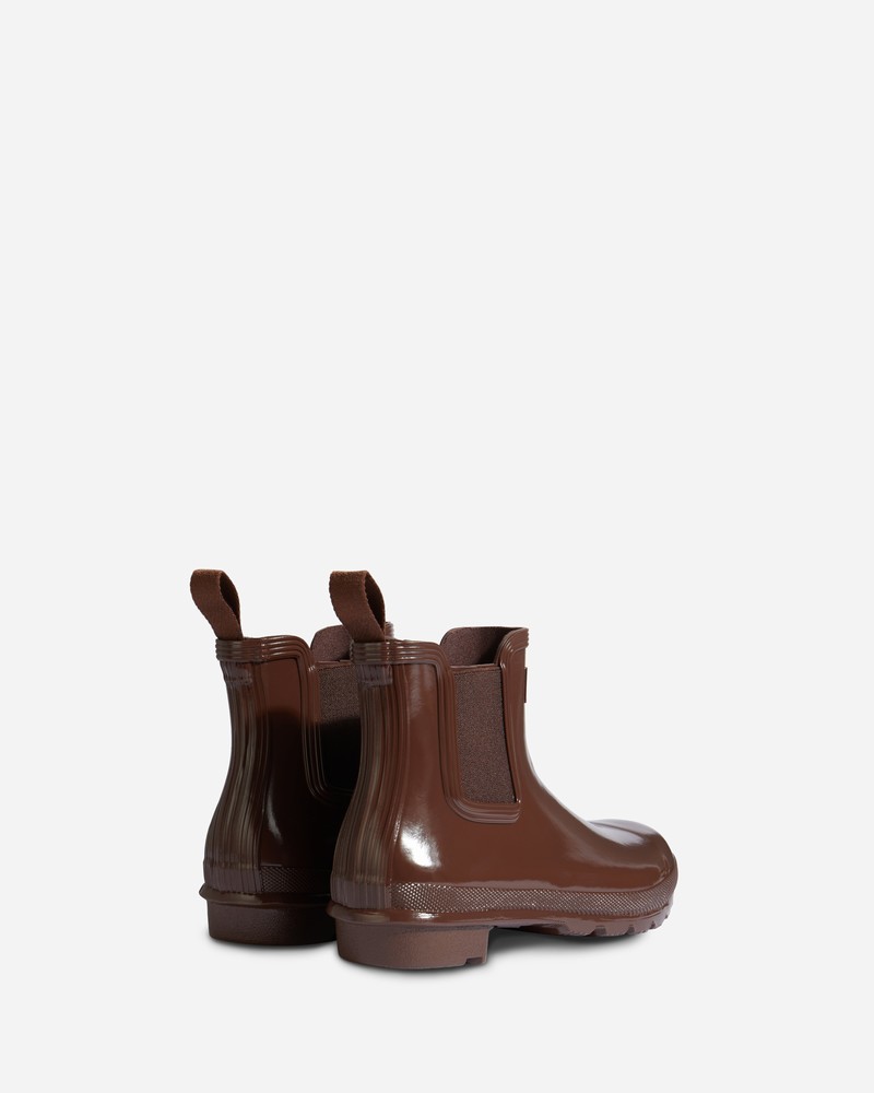 Hunter Original Gloss Women Chelsea Boots Brown | 813959815