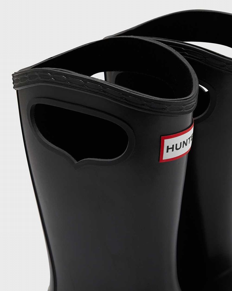 Hunter Original Grab Handle Kids' Rain Boots Black | 318794255