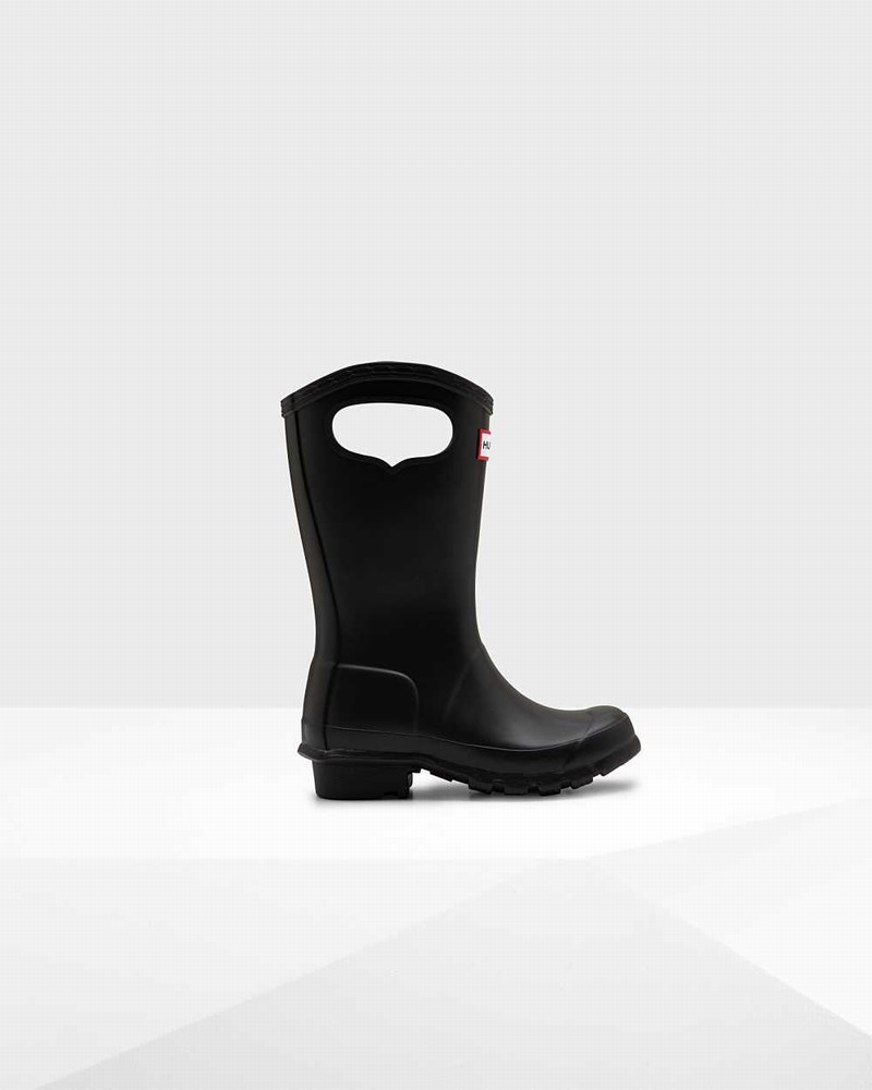 Hunter Original Grab Handle Kids\' Rain Boots Black | 318794255
