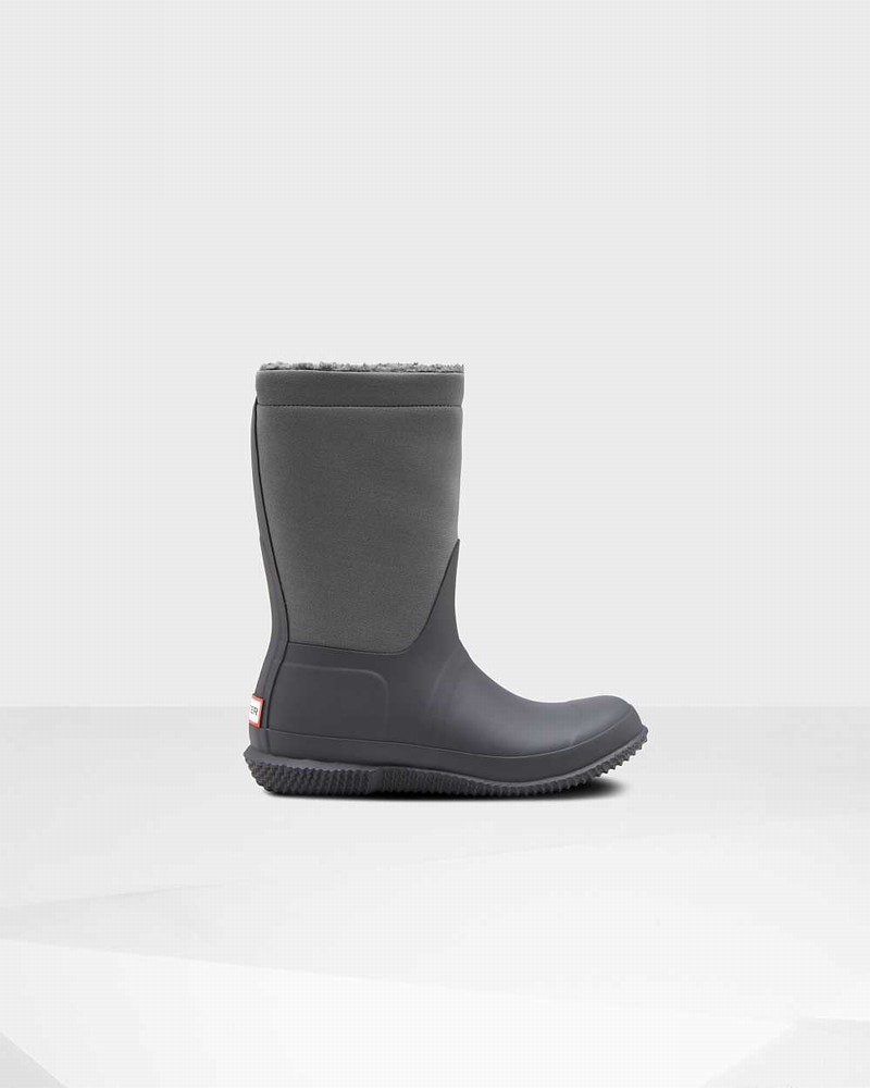 Hunter Original Insulated Roll Top Sherpa Women Winter Boots Black | 928306102