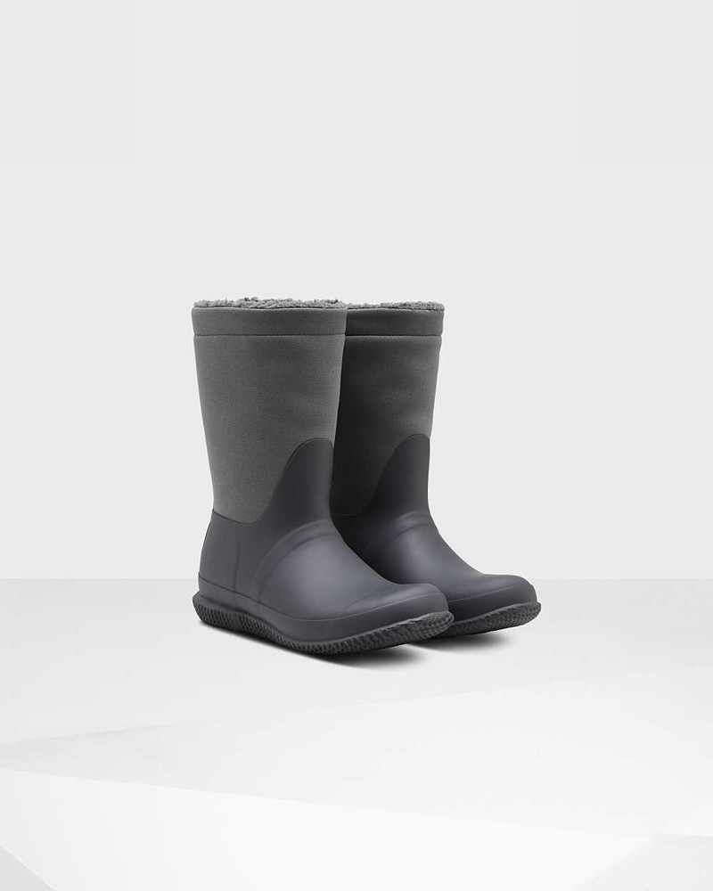 Hunter Original Insulated Roll Top Sherpa Women Winter Boots Black | 928306102