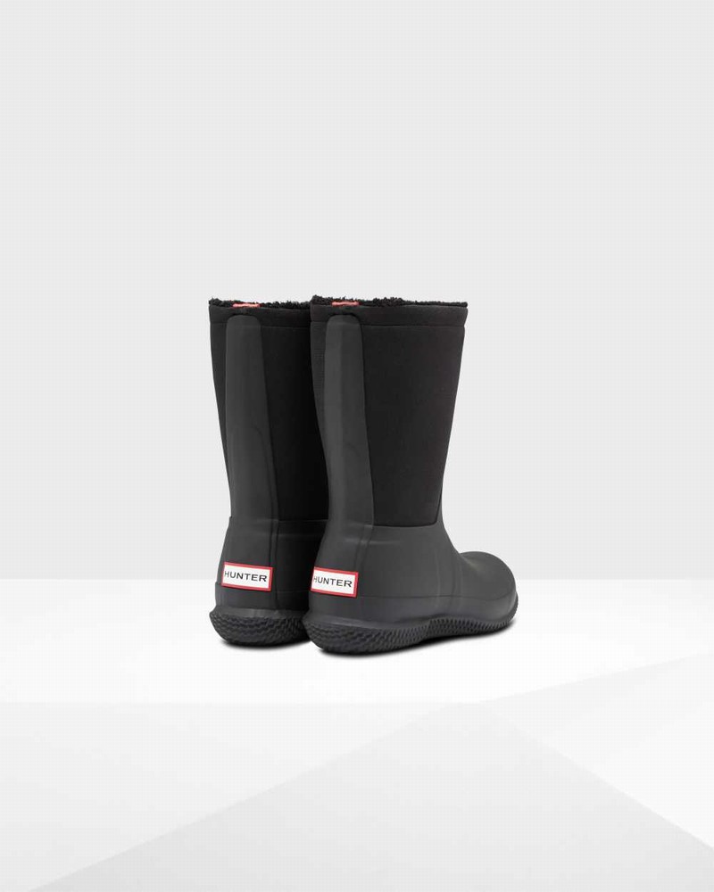 Hunter Original Insulated Roll Top Sherpa Women Winter Boots Black | 882590306