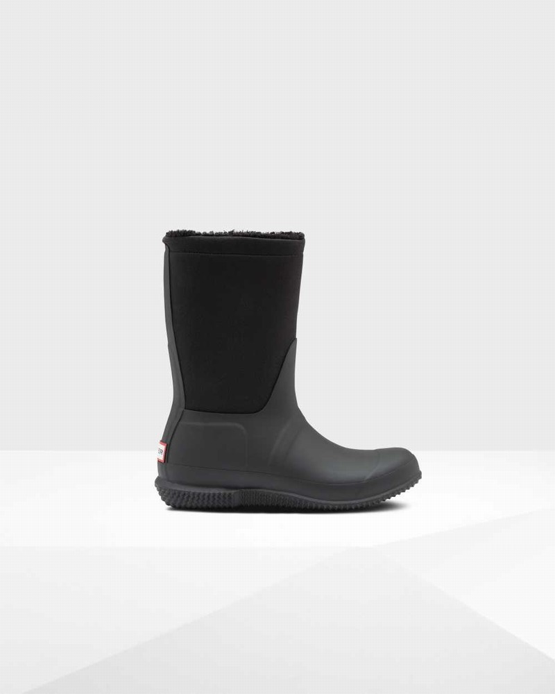 Hunter Original Insulated Roll Top Sherpa Women Winter Boots Black | 882590306