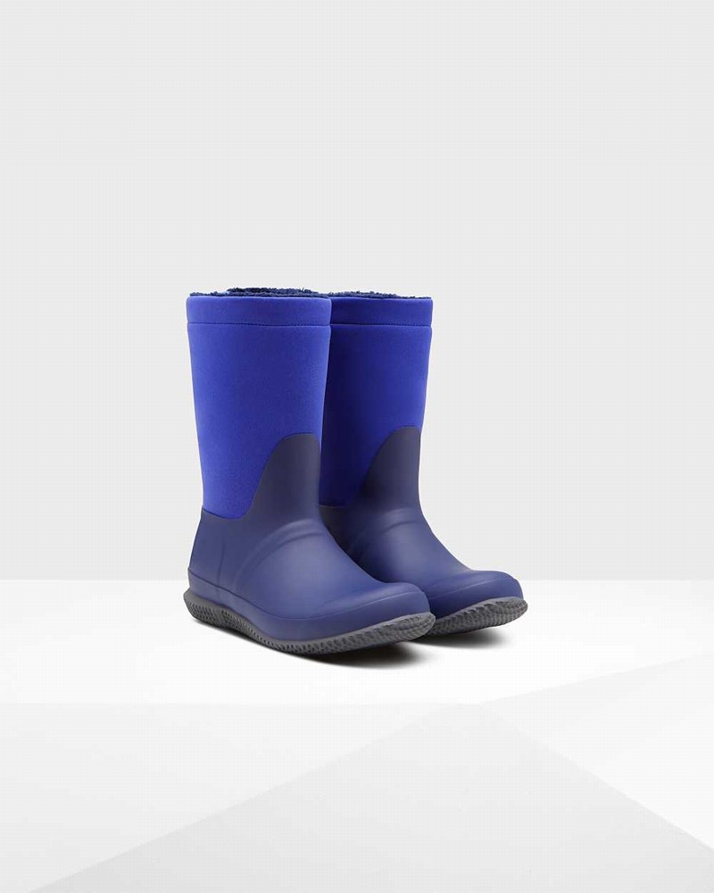Hunter Original Insulated Roll Top Sherpa Women Winter Boots Navy | 683115915