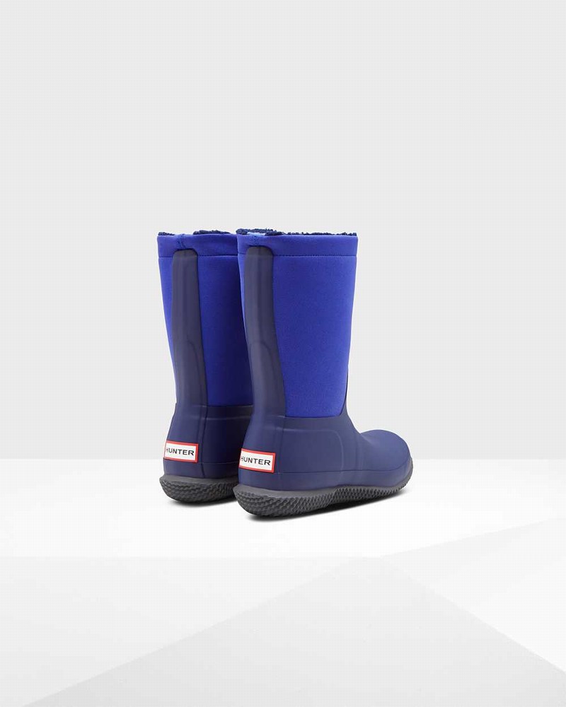 Hunter Original Insulated Roll Top Sherpa Women Winter Boots Navy | 683115915