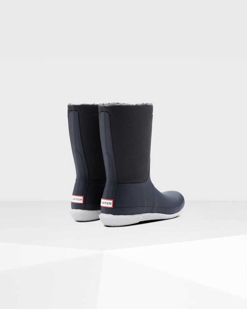 Hunter Original Insulated Roll Top Sherpa Women Winter Boots Navy | 331918011