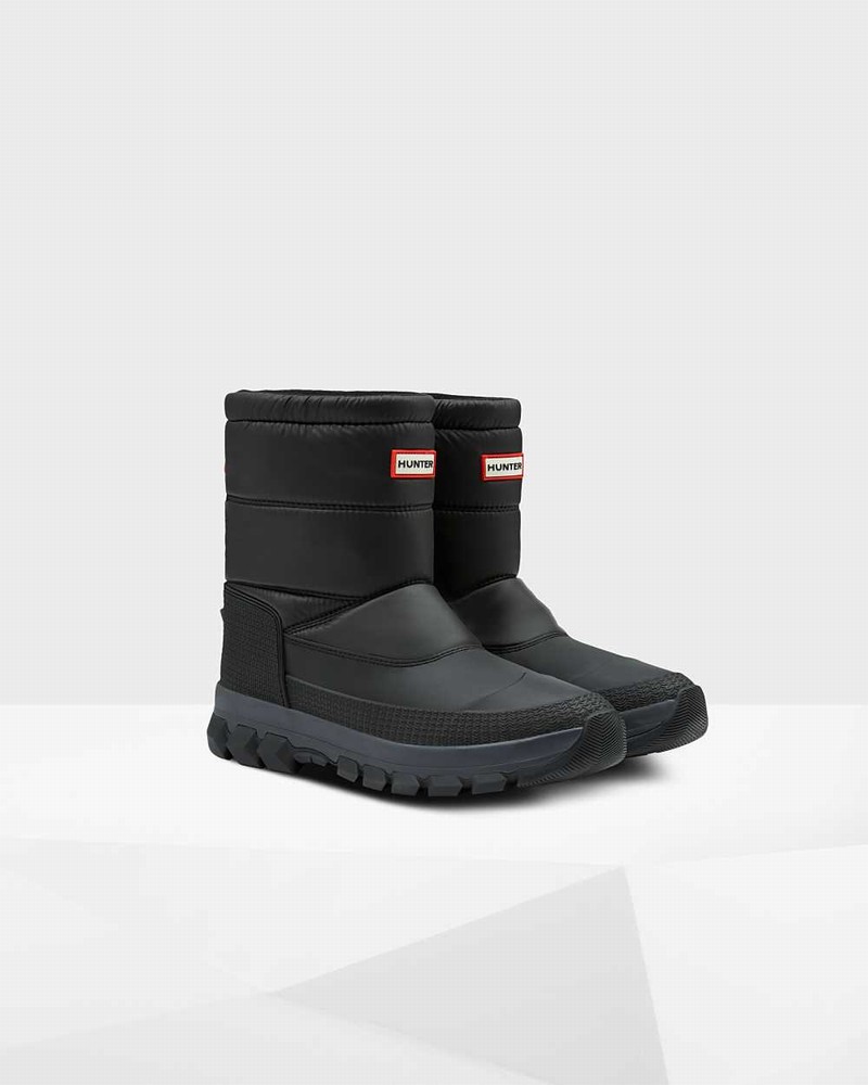 Hunter Original Insulated Short Men Snow Boots Black | 336488290