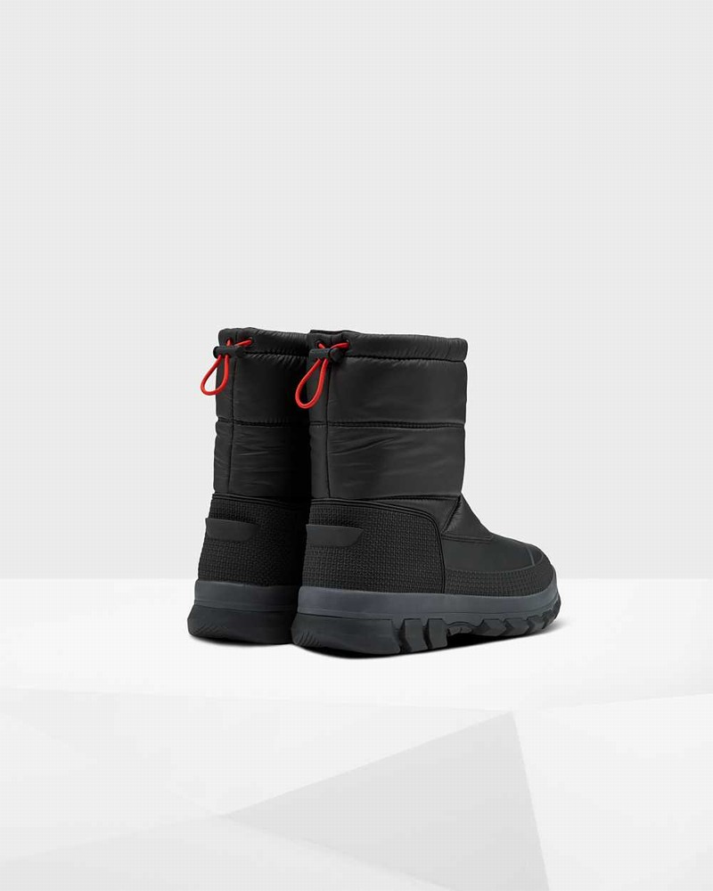 Hunter Original Insulated Short Men Snow Boots Black | 336488290