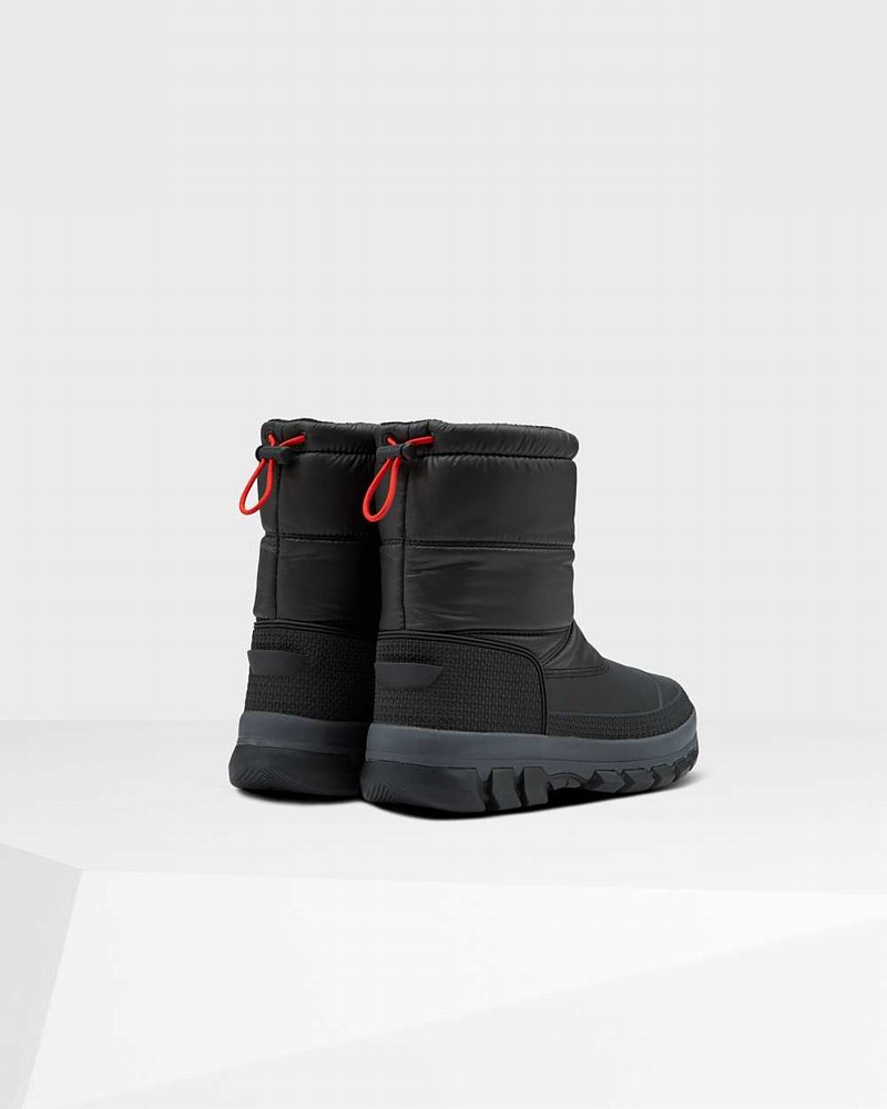 Hunter Original Insulated Short Women Snow Boots Black | 51432049