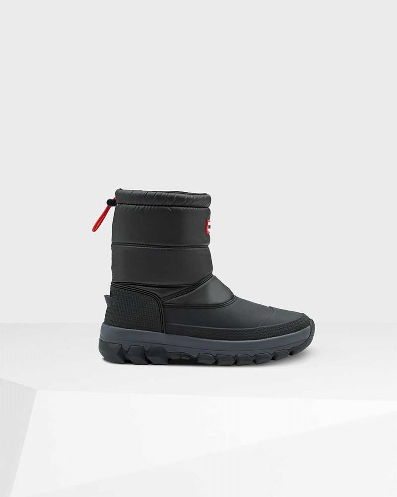 Hunter Original Insulated Short Women Snow Boots Black | 51432049