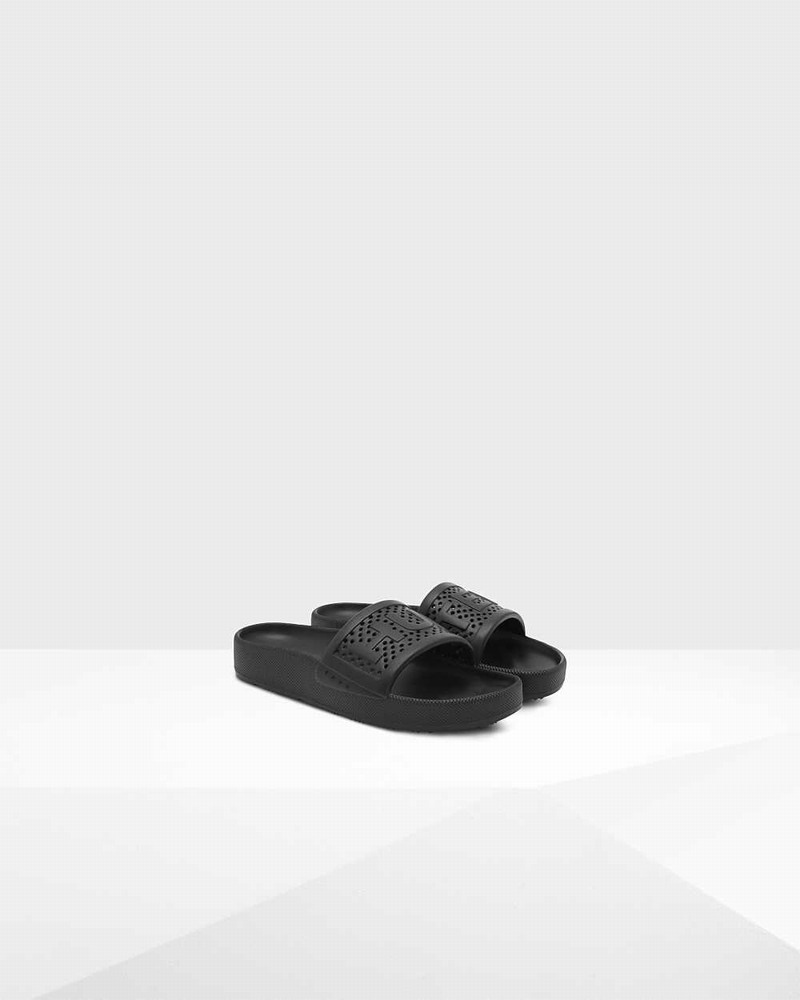 Hunter Original Lightweight Moulded Men Slides Black | 880984194