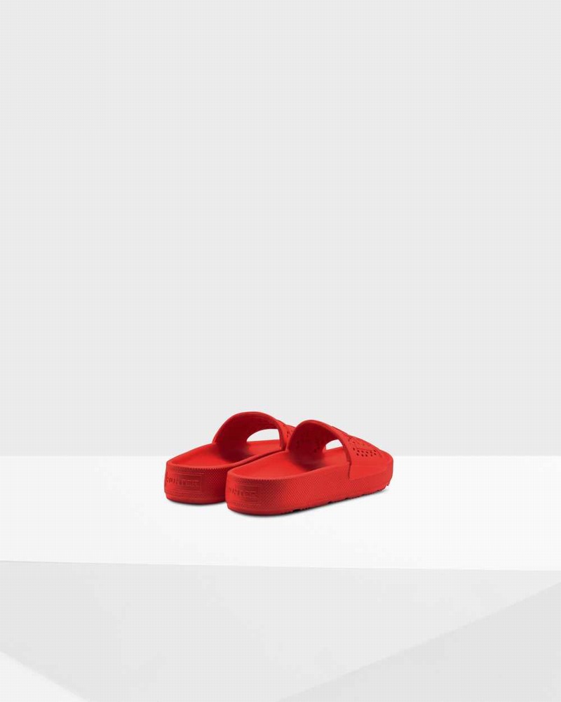 Hunter Original Lightweight Moulded Women Slides Red | 858323782