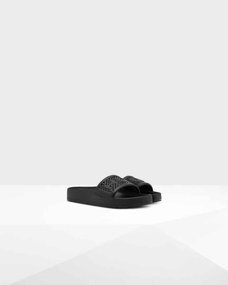 Hunter Original Lightweight Moulded Women Slides Black | 632602942