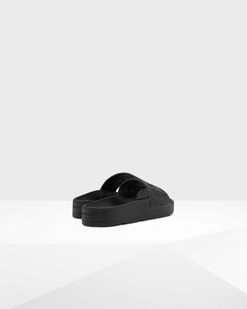 Hunter Original Lightweight Moulded Women Slides Black | 632602942