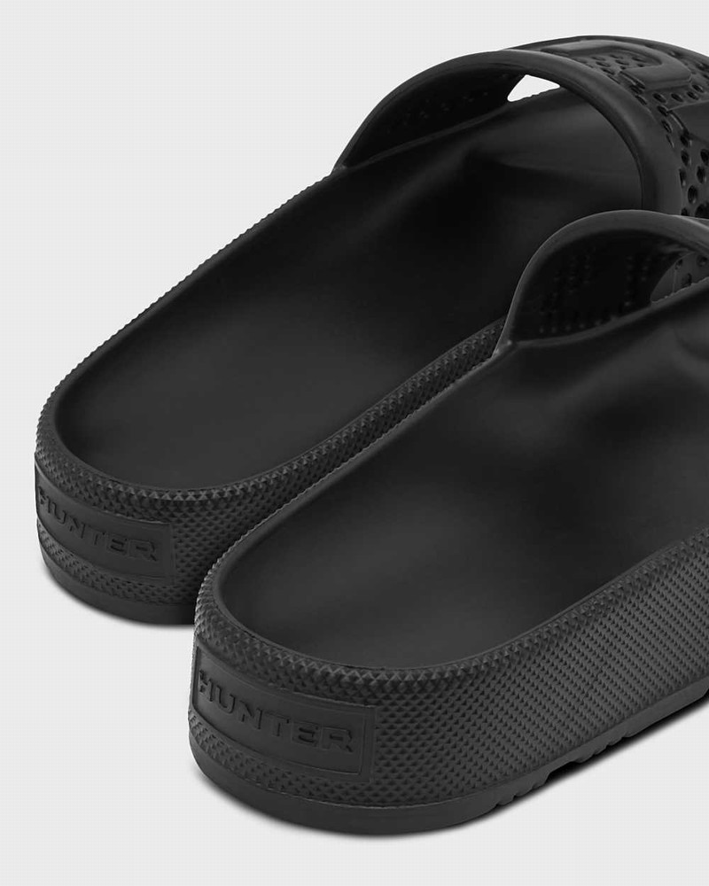 Hunter Original Lightweight Moulded Women Slides Black | 632602942