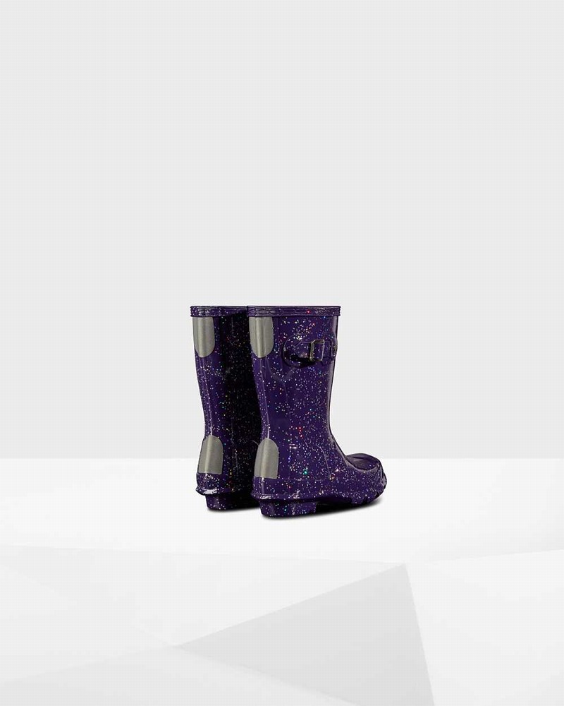 Hunter Original Little Giant Glitter Kids' Rain Boots Purple | 819362373