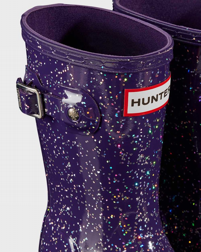 Hunter Original Little Giant Glitter Kids' Rain Boots Purple | 819362373