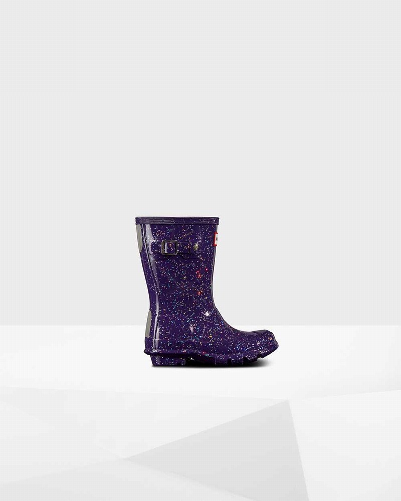 Hunter Original Little Giant Glitter Kids\' Rain Boots Purple | 819362373