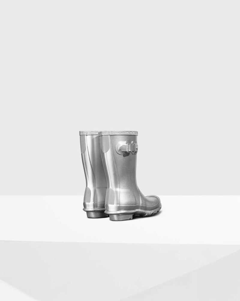Hunter Original Little Metallic Kids' Rain Boots Silver | 140767383