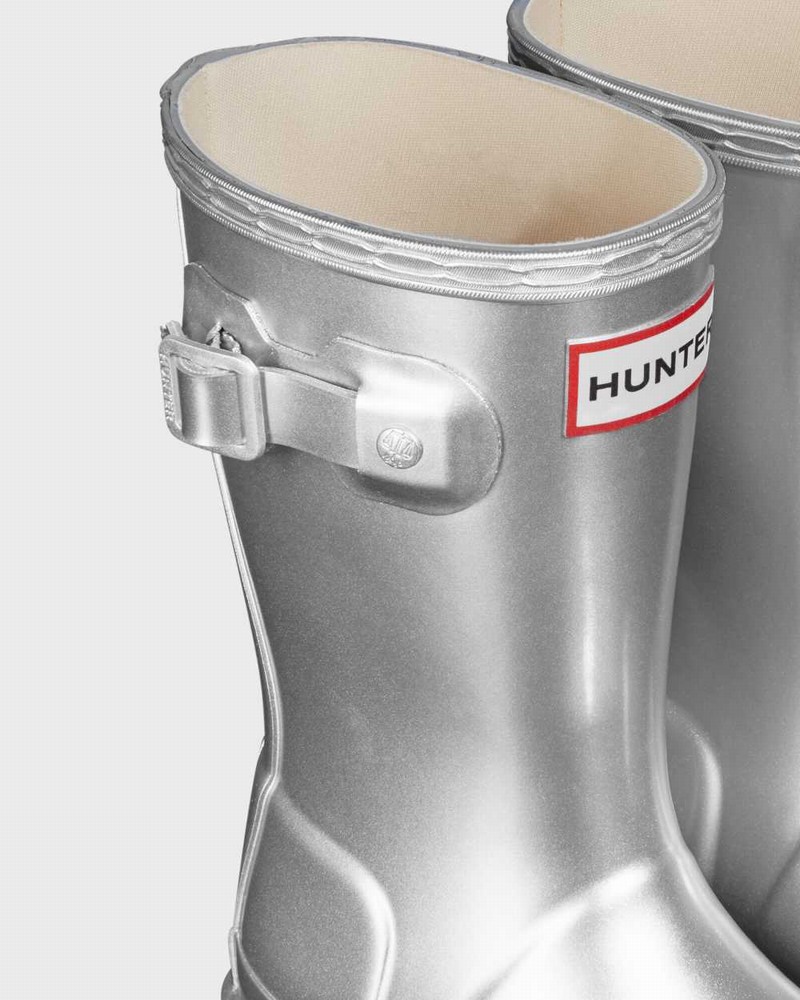 Hunter Original Little Metallic Kids' Rain Boots Silver | 140767383
