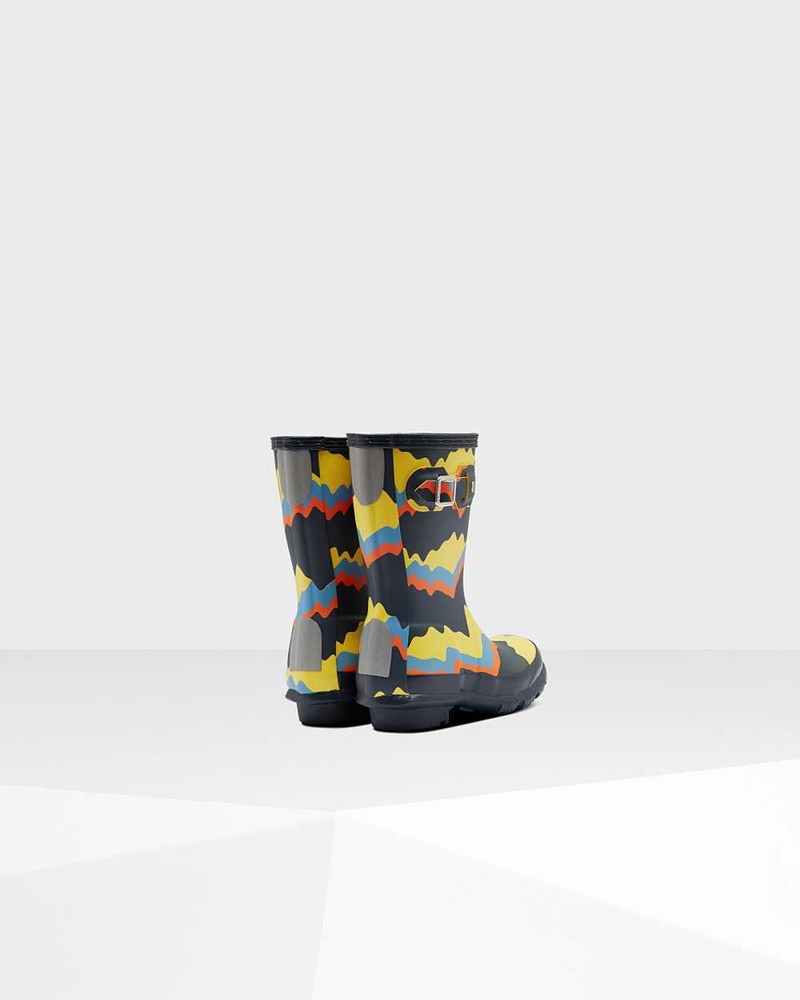Hunter Original Little Storm Stripe Kids' Rain Boots Navy | 514529846