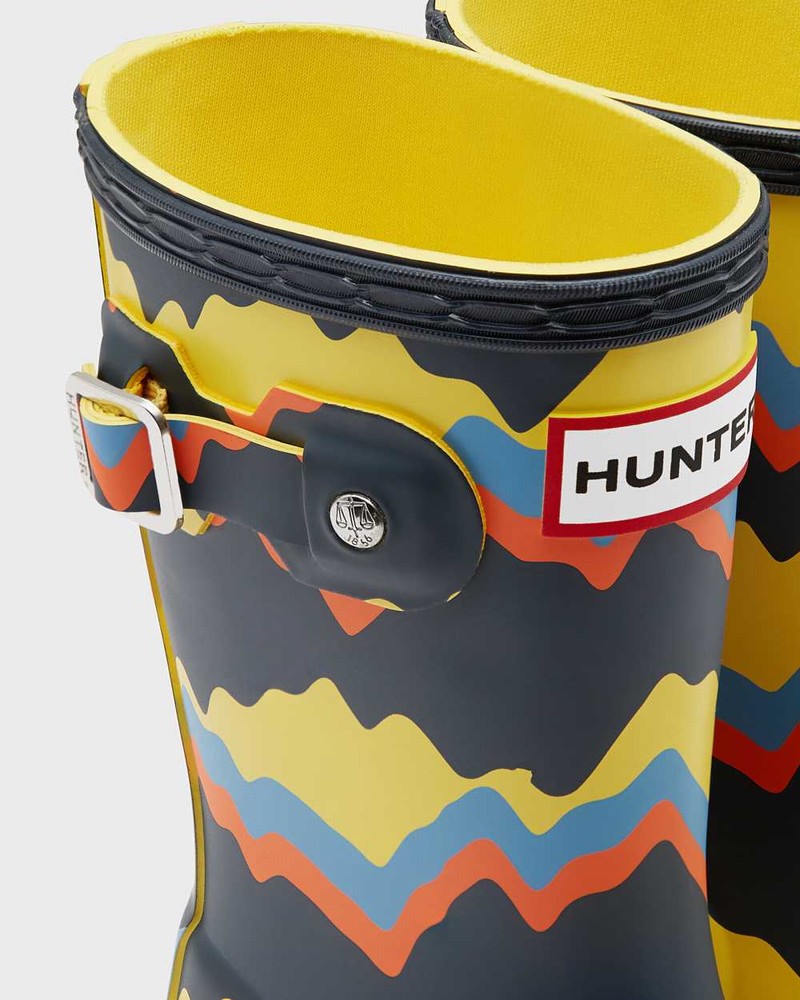 Hunter Original Little Storm Stripe Kids' Rain Boots Navy | 514529846