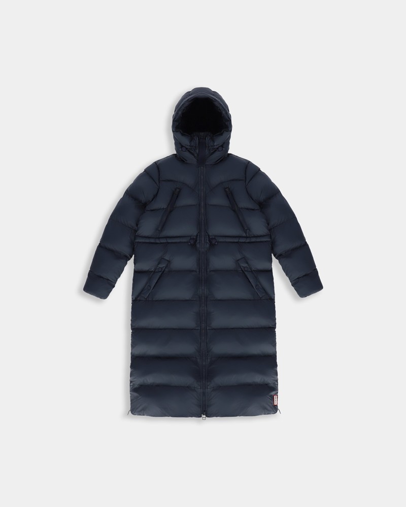 Hunter Original Long Puffer Women Coats Navy | 242724697