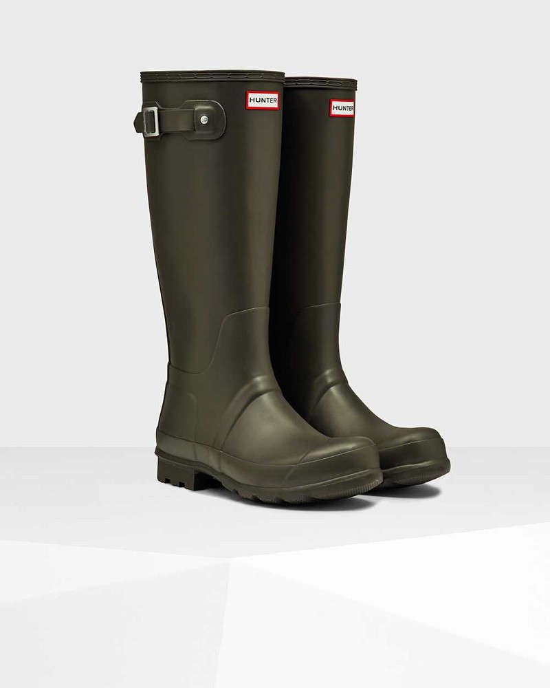 Hunter Original Men Rain Boots Olive | 88708666