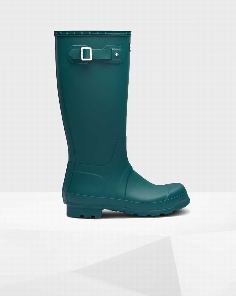 Hunter Original Men Rain Boots Turquoise | 399152727
