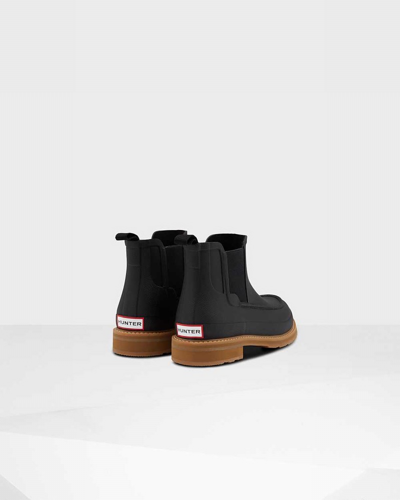 Hunter Original Moc Toe Men Chelsea Boots Black | 274336030
