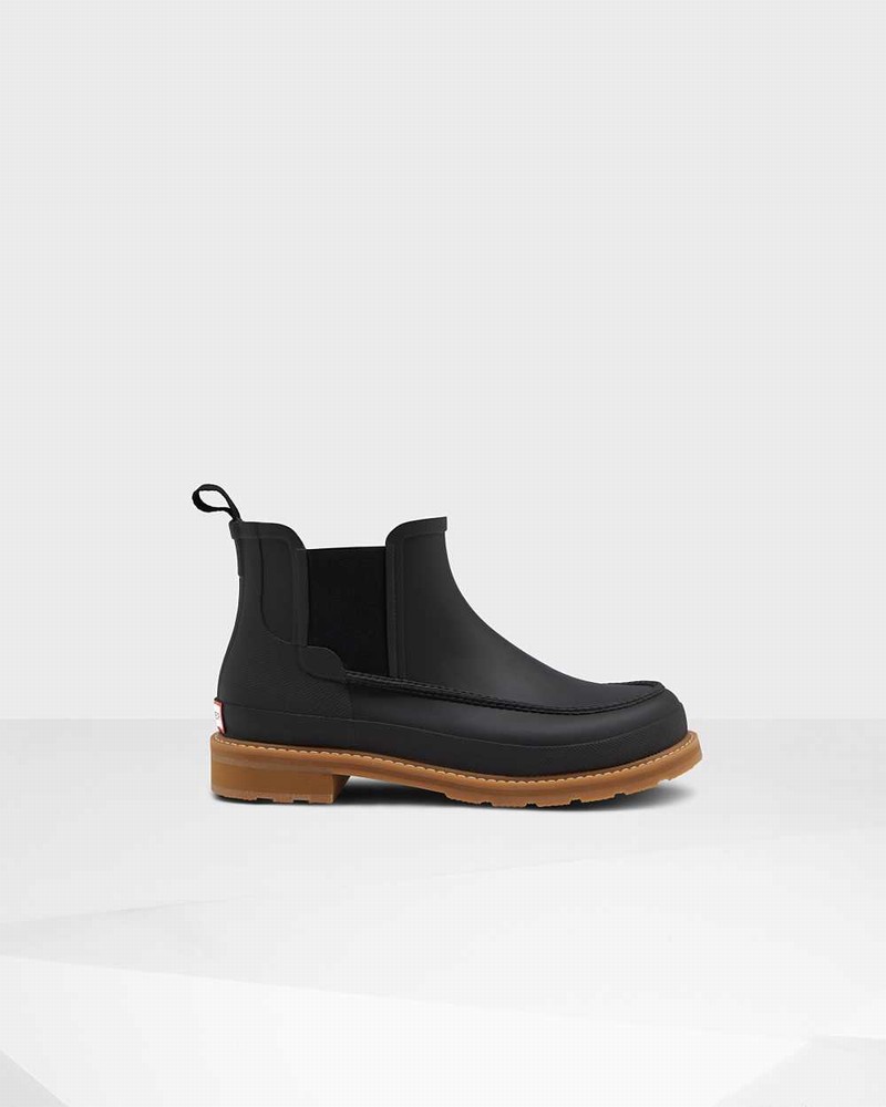 Hunter Original Moc Toe Men Chelsea Boots Black | 274336030
