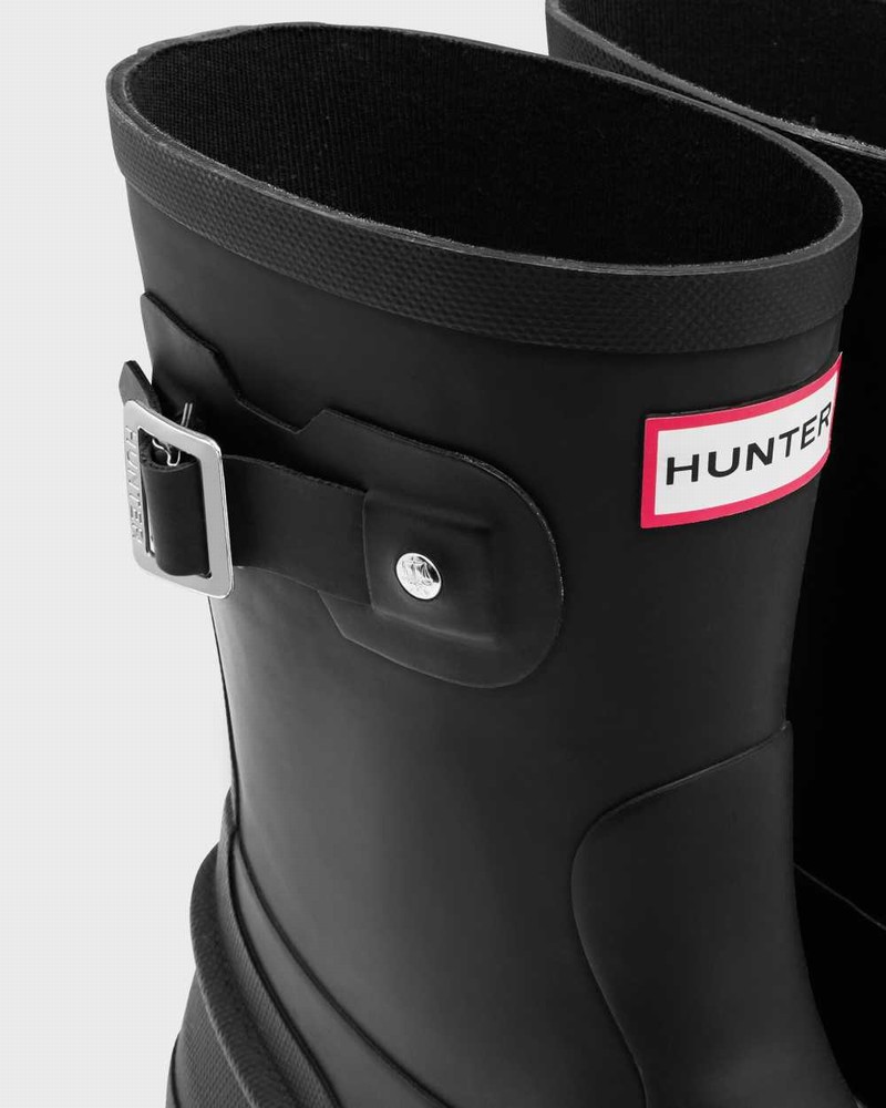 Hunter Original Moc Toe Short Men Rain Boots Black | 11439244